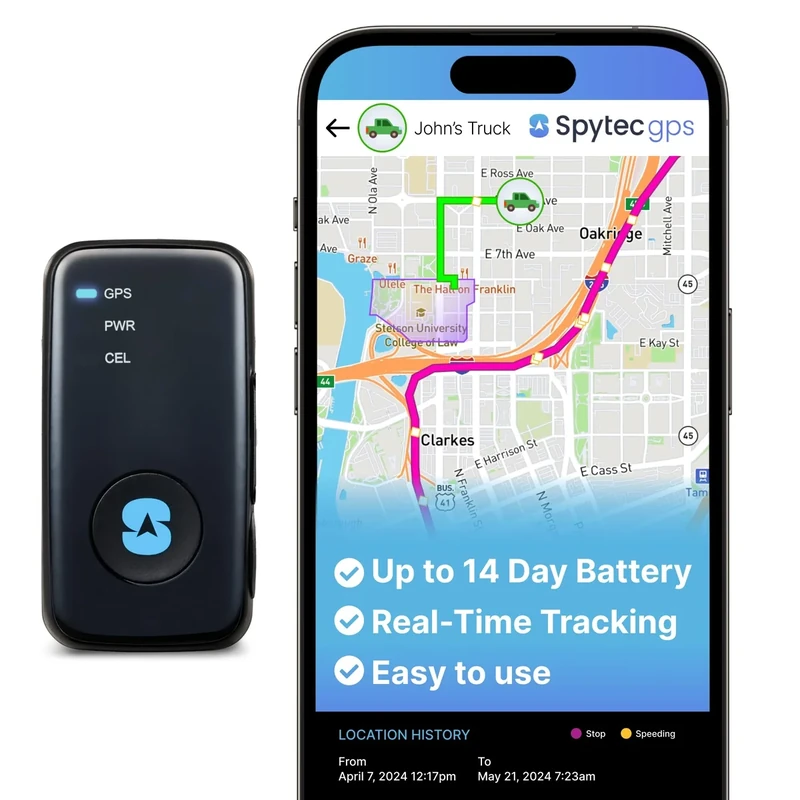 Spy Tec Atlas GPS Tracker - 14 Day Battery, Real-Time, 1st Month Free