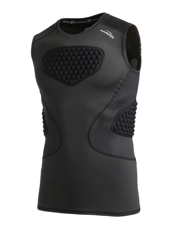 COOLOMG Youth Baseball Chest Protector Padded Shirt Kids Rib Heart Guard Sternum Protection for Softball Football Lacrosse Goalies L