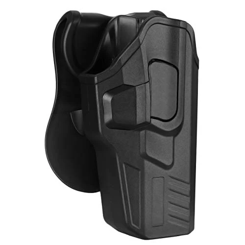G17 Holster, OWB Paddle Gun Tactical Holster fits Glock 17 19 22 31 Gen 1 2 3 4, 360° Adjustable, Outside Waistband, Quick Release - Right Handed