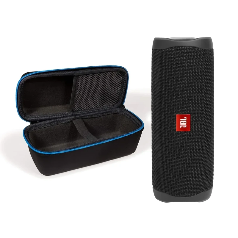 JBL Flip 5 (Black) + Bundle with divvi! Protective Hardshell Case