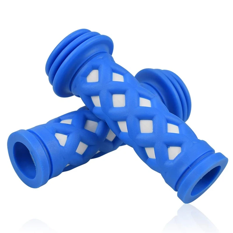 SAPLIZE Kids Bike Handlebar Grips, Shorter Length(4.13"), for Kids Girls Boys Bikes, Balance Bikes, Road Bikes,Blue