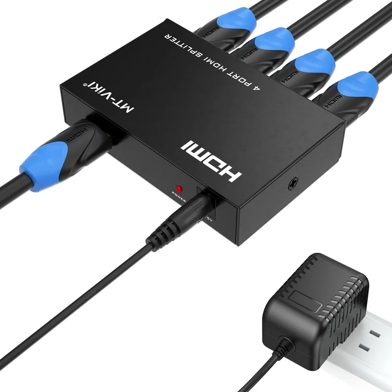 MT-VIKI HDMI Splitter 1 in 4 - 4K@30Hz, 3D Full HD, Powered AC Adapter