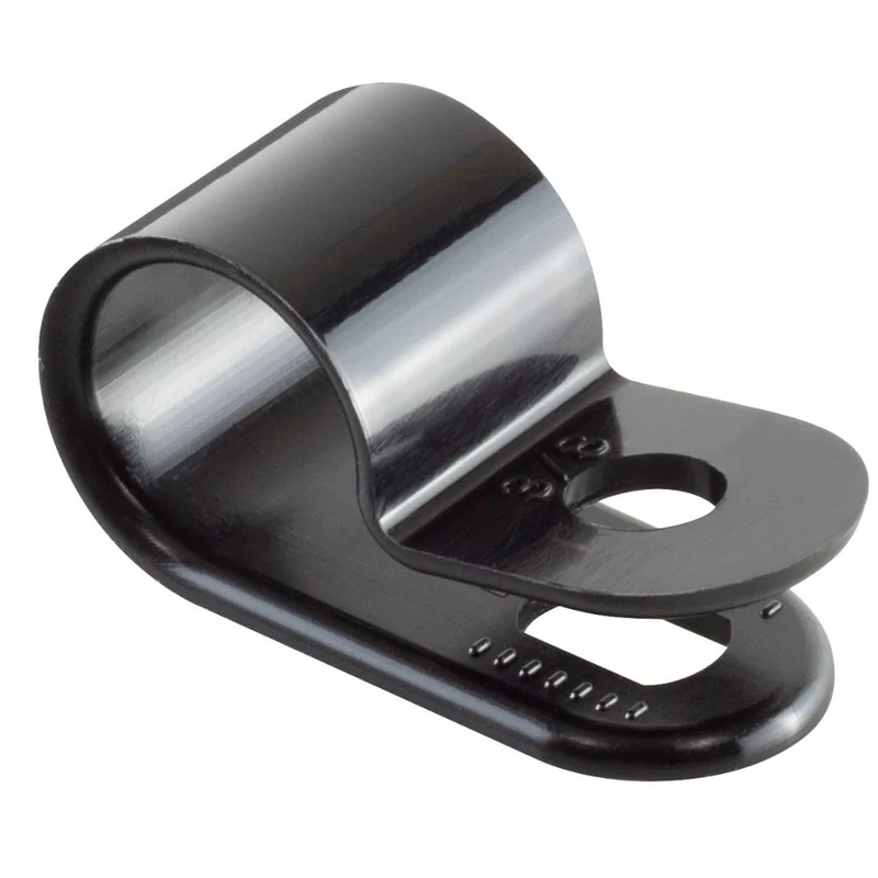 GTSE Black Nylon Cable Clamps 3/8\" Screw Mounts - 100 Pack