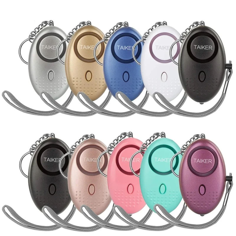 Taiker 140DB LED Personal Alarm Keychain - 10 Pack for Women, Kids & Elders