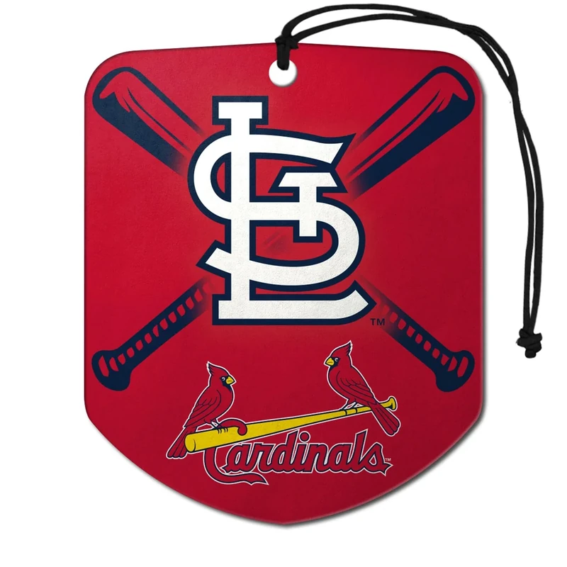 FANMATS 61558 MLB St. Louis Cardinals Hanging Car Air Freshener, 2 Pack, Black Ice Scent, Odor Eliminator, Shield Design with Team Logo - Image 1