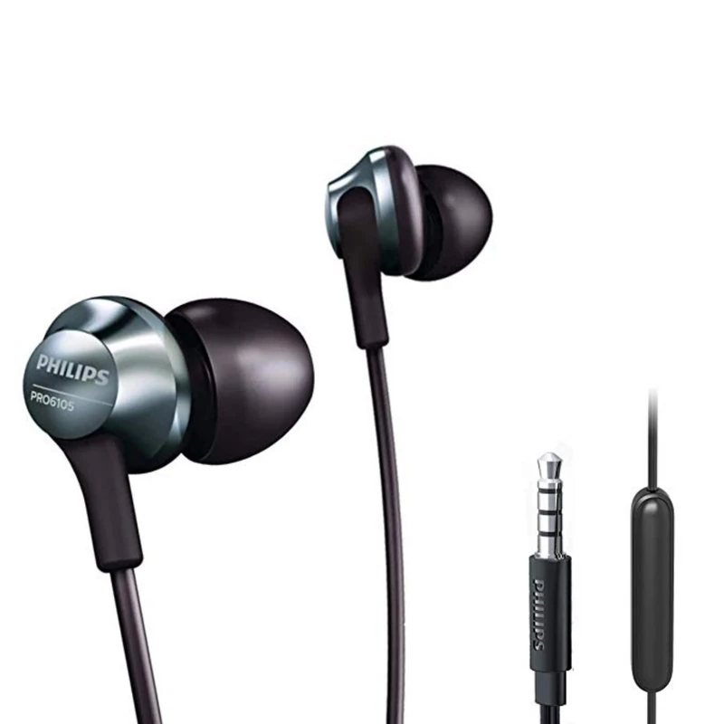 Philips Pro Wired Earbuds with Microphone, Hi-Res Audio in-Ear Headphones with 3.5mm Jack, Comfortable and Durable Build Earphones, Perfect for Music, Calls, and Daily Use, 3 Extra Eartips Included
