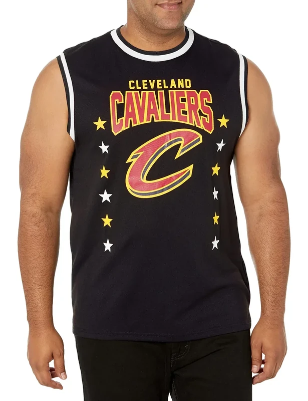 Ultra Game Men's NBA Official Super Soft Sleeveless Tank Top Muscle T-Shirt, Cleveland Cavaliers, Black, Large