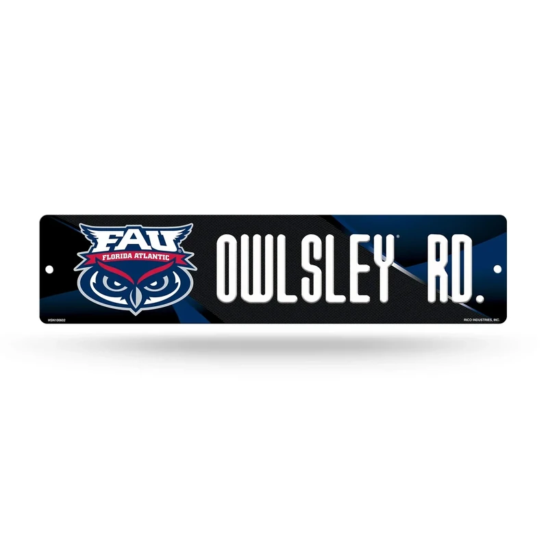 NCAA Rico Industries 16-Inch Plastic Street Sign Décor, Florida Atlantic Owls - Image 1