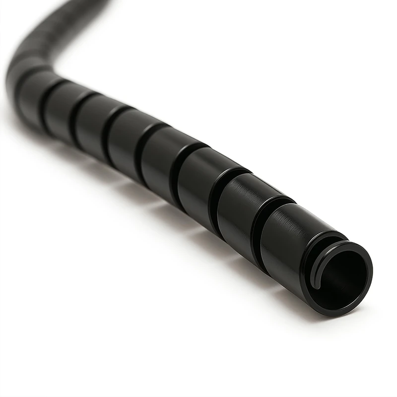 Electriduct 1/2 Inch Heavy Duty Spiral Wrap HDPE Flexible Plastic Cable Sleeve Hose Protector 25 Feet - Black