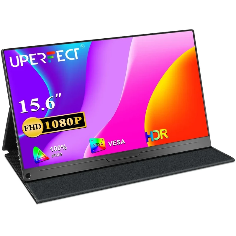 UPERFECT 15.6" Monitor - 1080p IPS HDR USB-C Screen with Speakers