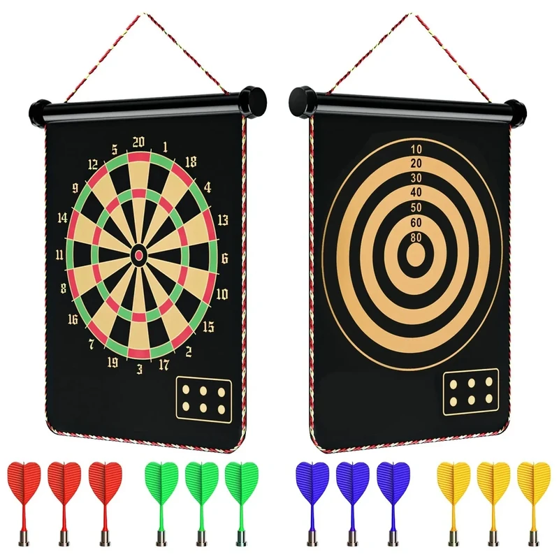 mixi Magnetic Dart Board Outdoor Game - 12 Darts, Safe Fun for Kids