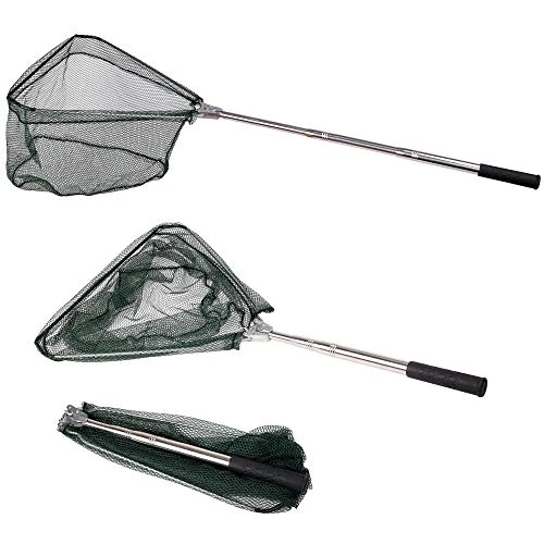 Fishing Landing Net with Telescoping Pole, Stainless Handle Full Extended to 43 Inches