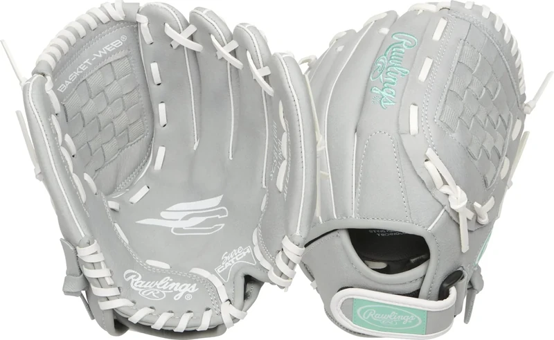 Rawlings | Sure Catch Series Fastpitch Softball Glove | Teal/Grey/White | LHT | 11'