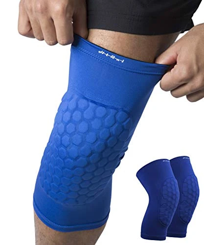 HiRui Knee Pads for Kids Youth Adult, Basketball Baseball Knee Brace Knee Support, Collision Avoidance Kneepad Compression Knee Sleeve for Volleyball Football Cycling Running-1Pair (Blue, XL)