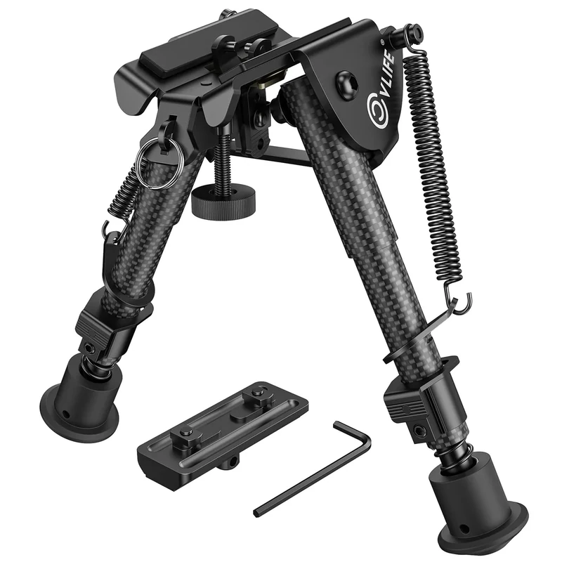 CVLIFE 6-9\" Carbon Fiber Bipod with M-Rail Adapter - Light, Strong