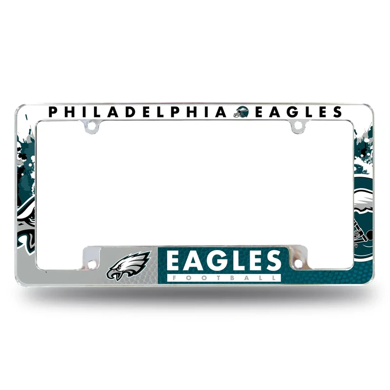 Rico Industries NFL Philadelphia Eagles Primary 12" x 6" Chrome All Over Automotive License Plate Frame for Car/Truck/SUV