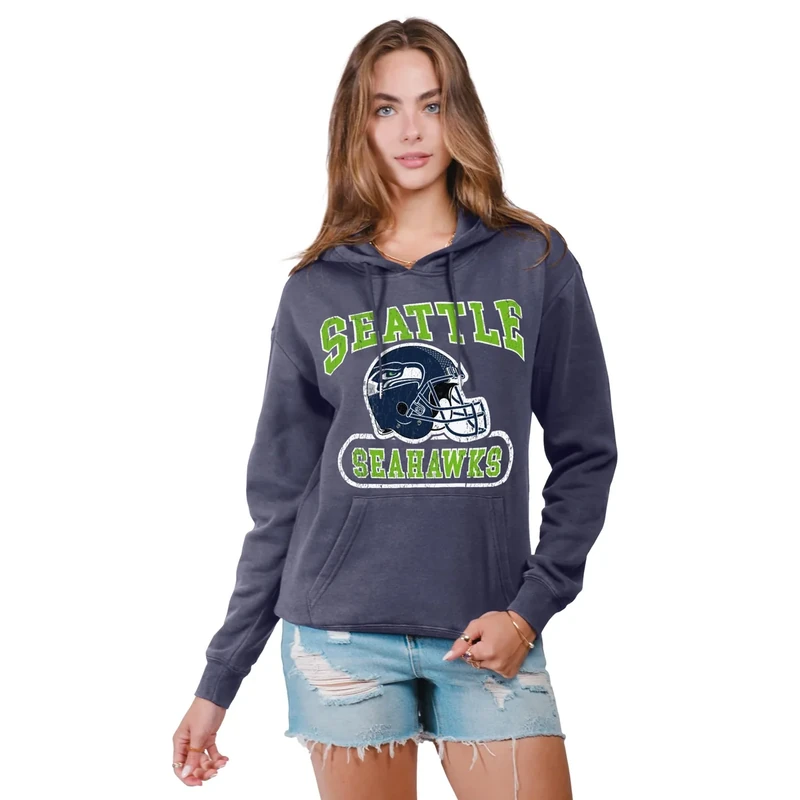 Ultra Game Women's NFL Official Super Soft Hoodie Pullover Sweatshirt, Seattle Seahawks, Team Color, Medium