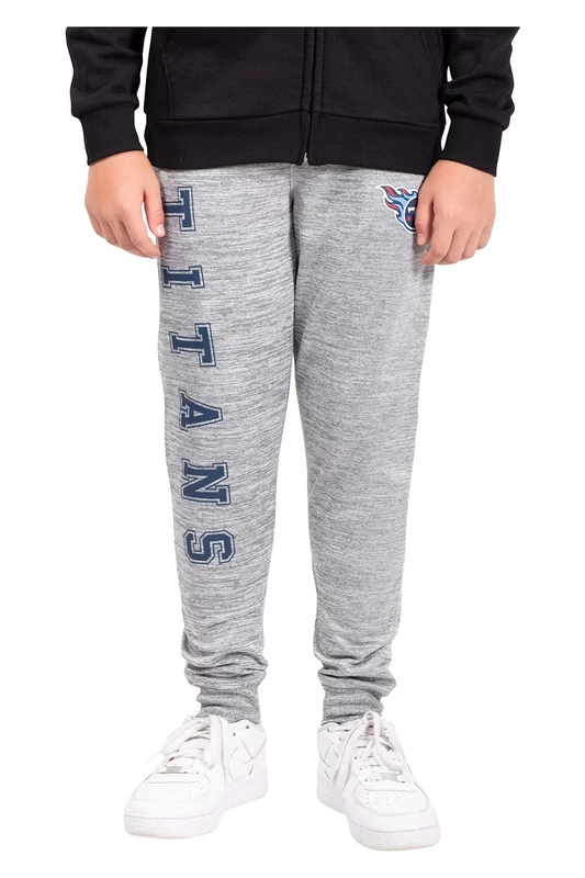 Ultra Game NFL Official Youth Super Soft Game Day Jogger Sweatpants, Tennessee Titans, Heather Gray, 10-12