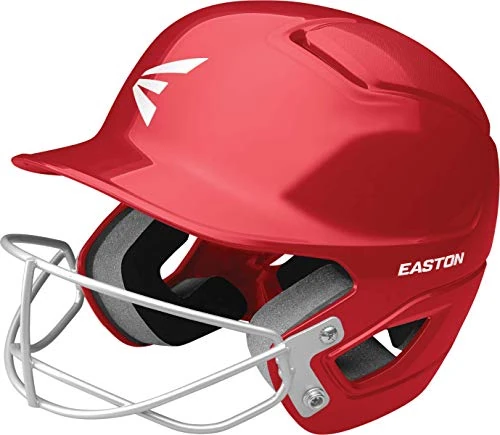 EASTON ALPHA Softball Batting Helmet w/ Softball Mask, Medium/Large, Red - Image 1