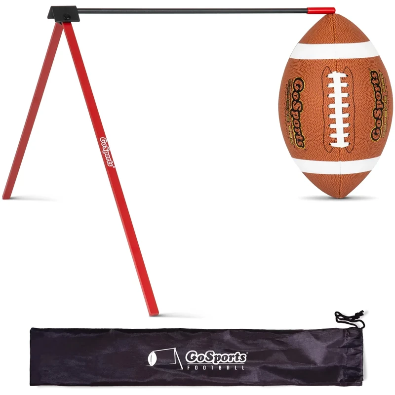 GoSports Football Kicking Tee Metal Place Kicking Stand for Field Goal Kicks - Portable Holder Compatible with All Football Sizes