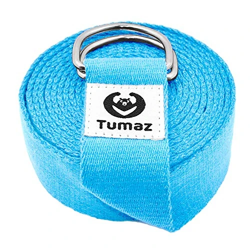 Tumaz Yoga Strap/Stretch Bands [15+ Colors, 6/8/10 Feet Options] with Extra Safe Adjustable D-Ring Buckle, Durable and Comfy Delicate Texture - Best for Daily Stretching, Physical Therapy, Fitness