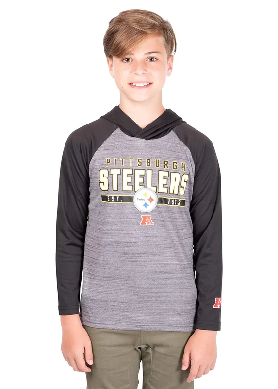 Ultra Game Youth Big Boys' NFL Moisture Wicking Athletic Performance Pullover Sweatshirt Hoodie,Pittsburgh Steelers,Team Color,18-20