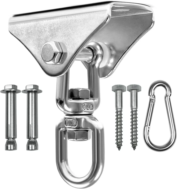 Yes4All 1000 LB Punching Heavy Bag Hanger, Steel Heavy Duty Swing Hanger Bolts for Wood and Concrete - 360° Swing