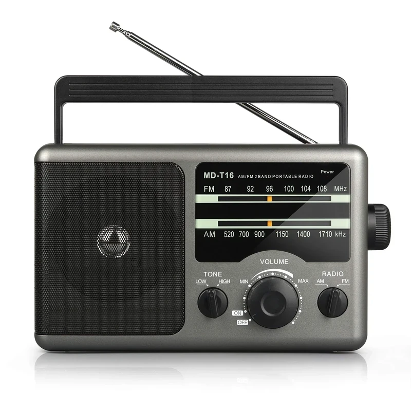 Greadio AM FM Radio - 3.5mm Jack, Big Speaker, AC or Battery