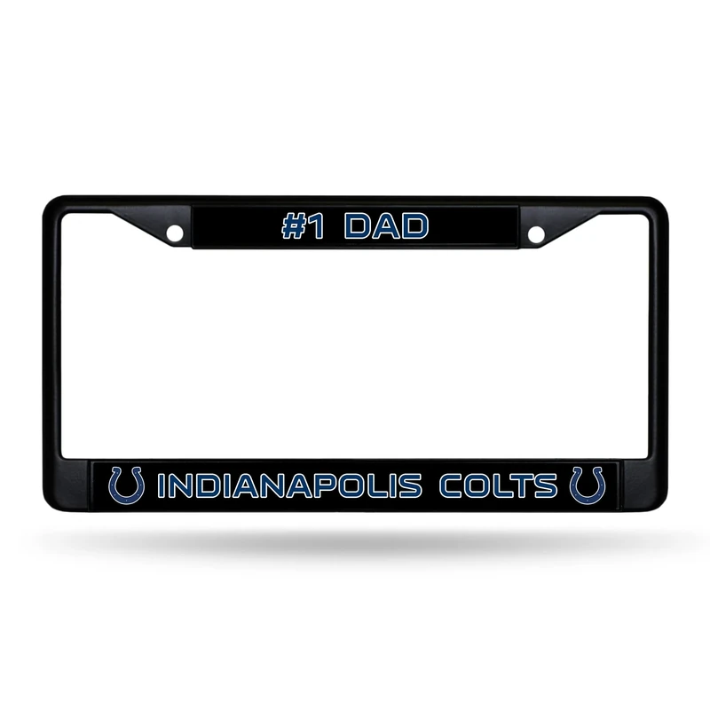 Rico Industries NFL Indianapolis Colts #1 DAD Black Chrome Frame 12" x 6" Car/Truck Auto Accessory