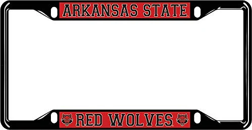 Elite Fan Shop Arkansas State Red Wolves License Plate Frame Black - Image 1