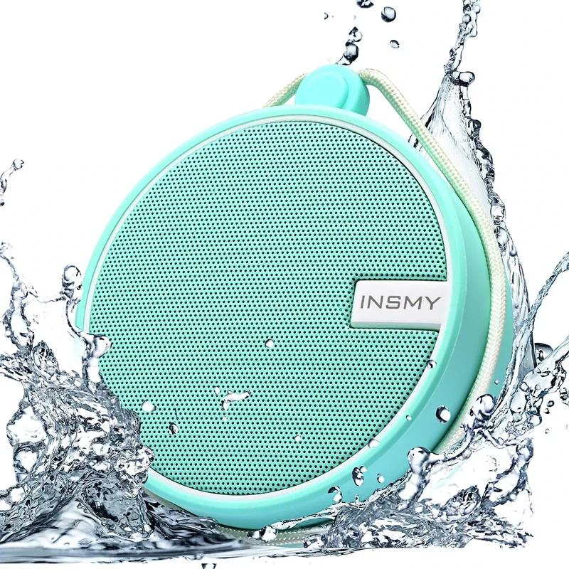 INSMY C12 IPX7 Waterproof Bluetooth Speaker - Mint, Portable, TF Card