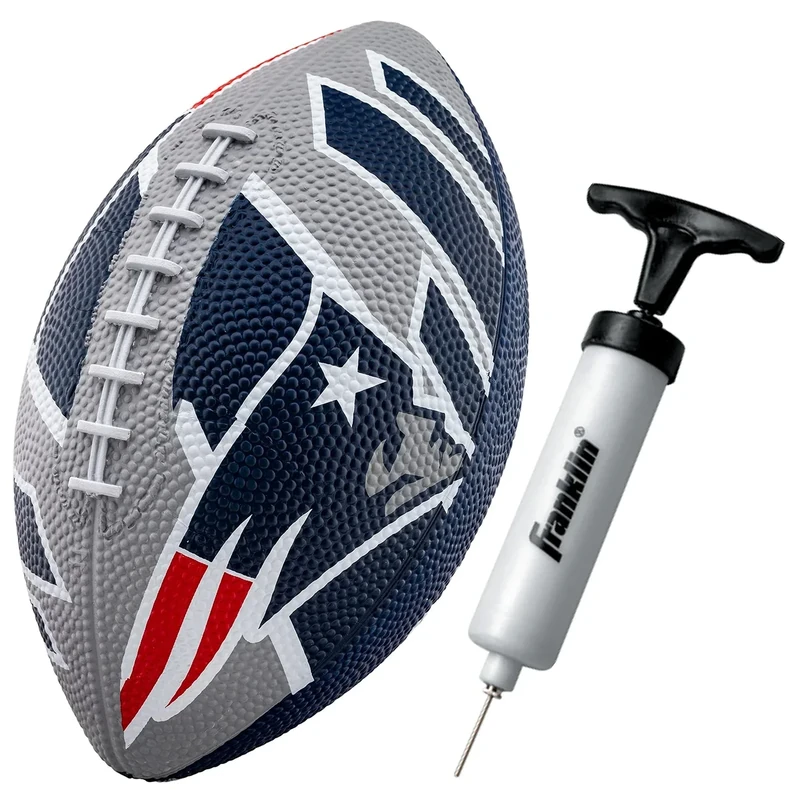 Franklin Sports NFL New England Patriots Football - Youth Football - Mini 8.5" Rubber Ball - Perfect for Kids - Team Logos and Colors
