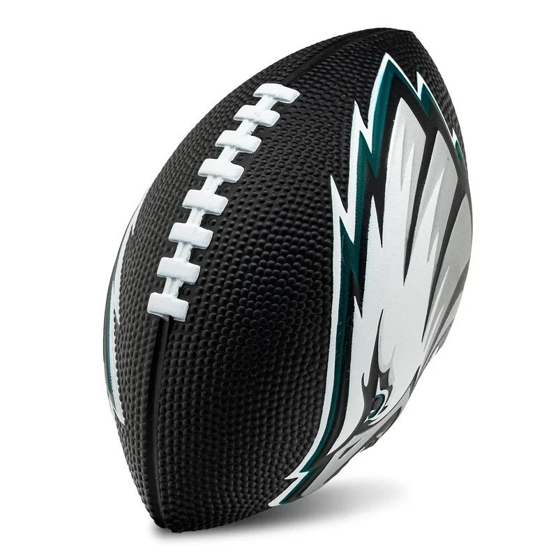 Franklin Sports NFL Philadelphia Eagles Football - Kids Foam Football - Soft Junior Size 8.5" Ball with 3D Logos - Perfect for Gameday + Tailgates
