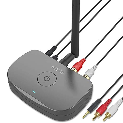 Besign BE-RCA Long Range Bluetooth Audio Adapter, HiFi Wireless Music Receiver, Bluetooth 5.0 Receiver for Wired Speakers or Home Music Streaming Stereo System - Image 1