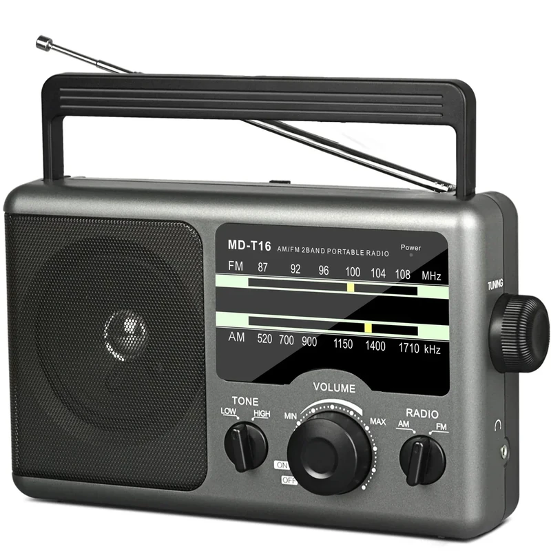 Jazmm AM FM Radio - Battery/AC Power Big Speaker High/Low Tone