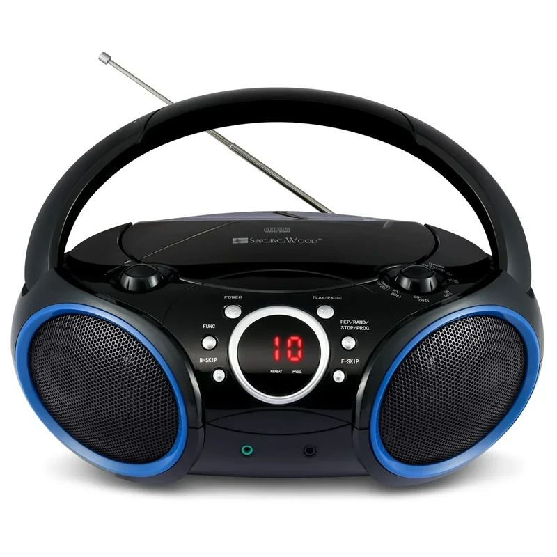 SINGING WOOD 030C CD Boombox - AM/FM Radio, Aux In, Battery/AC Power