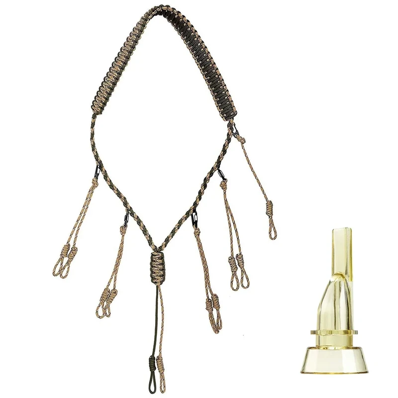 GLORYFIRE Duck Call Lanyard with Removable Drops Secures 11 Call Premium Real Nylon Game Call Lanyard Hand Braided Camo 550LB Paracord Goose Calls for Predator Ducks