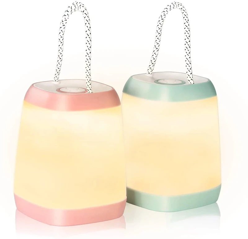 HOKOILN 2 Pack LED Camping Lights, Battery Powered LED Camping Lantern with 3 Modes, Portable Night Light for Tent, Hiking, Emergency, Backpacking, Indoor and Outdoor Use