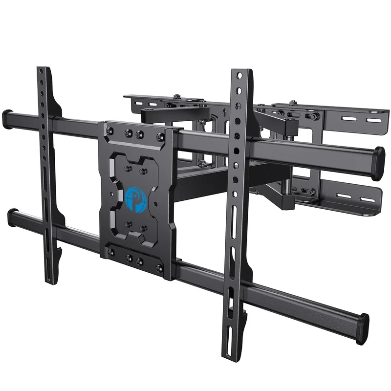 24 Inch Full Motion TV Wall Mount for Most 37 50 55 65 75-84 Inch TVs, Articulating Arms with Swivel Tilt Rotation Flat Curved, Extension to Wood Stud up to 132lbs Max VESA 600x400mm by Pipishell