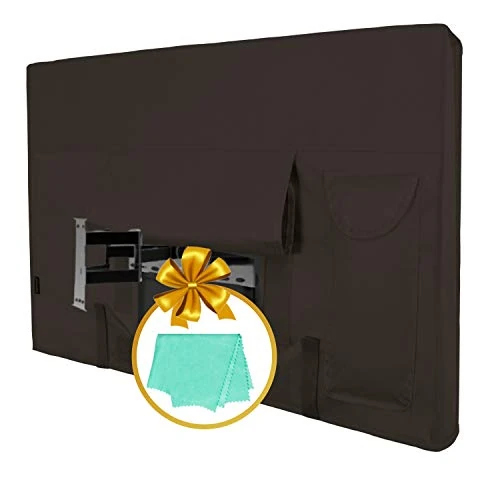 Easy-Going Outdoor TV Cover for 56 to 58 inches LCD, LED, Waterproof, Weatherproof and Dust-Proof TV Screen Protectors with Cleaning Cloth (58 inch,Chocolate)
