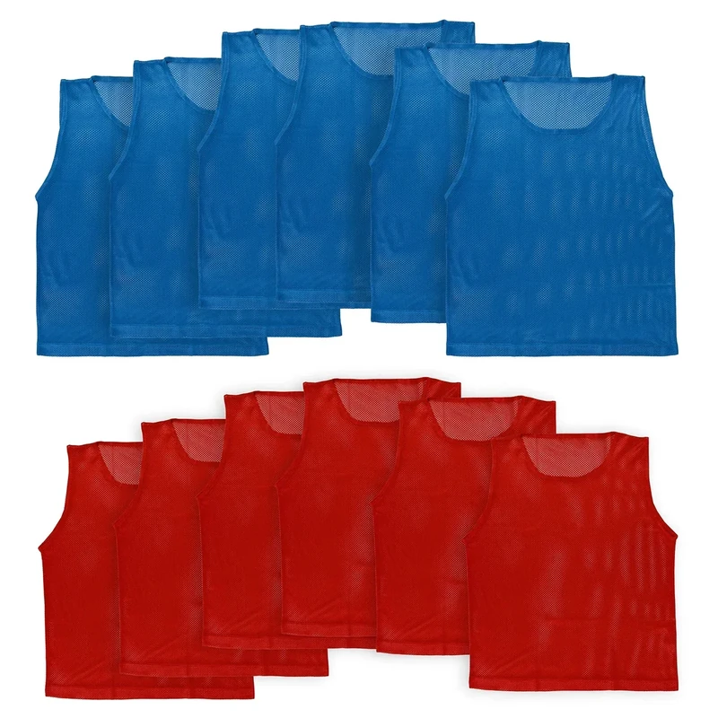 Athllete Boys Unisex Pinnies Scrimmage Vests - Mesh Practice Jerseys 12 Pack - Image 1