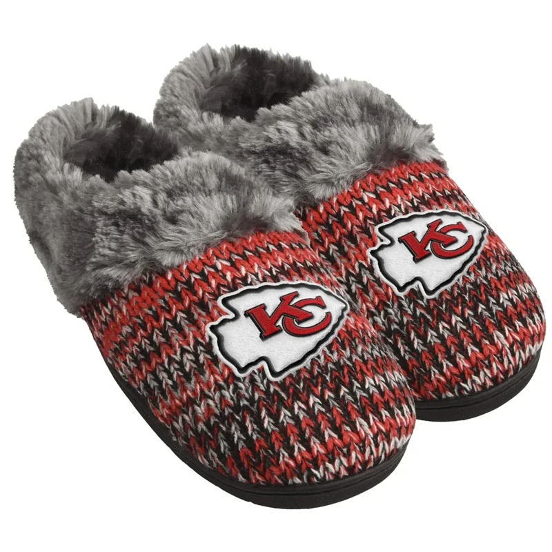 FOCO NFL Kansas City Chiefs Womens Peak Slide Slippers, Team Color, Large (9-10)