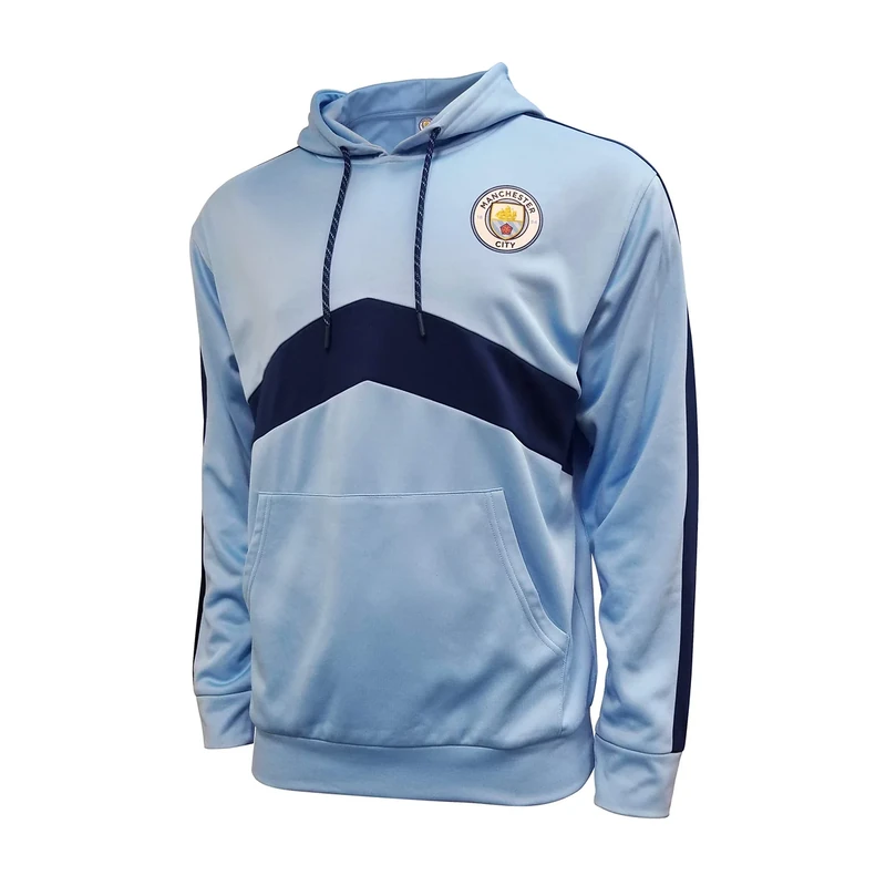 Icon Sports Officially Licensed Manchester City FC Pullover Hoodie - Unisex Adult - MC24PH Light Blue L