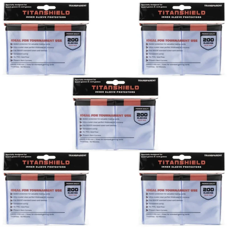 TitanShield | Clear & Transparent Inner Sleeves | 1000 ct| Perfect Fits Card Sleeves | Compatible with Pokémon TCG Trading Cards, MTG Magic The Gathering, One Piece | For Double Sleeving.