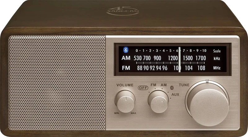Sangean WR-16SE AM/FM/Bluetooth/Aux-in/USB Phone Charging 45th Anniversary Special Edition Wooden Cabinet Radio (Dark Walnut with Rose Gold) - Image 1