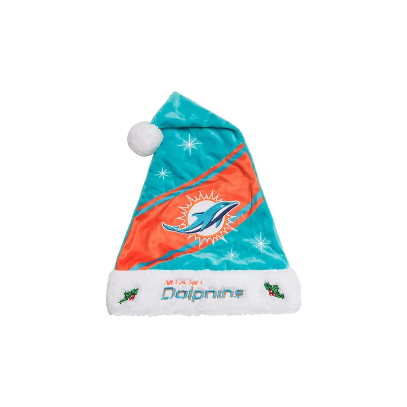 FOCO NFL Miami Dolphins High End Holiday Santa Hat CapHigh End Holiday Santa Hat Cap, Team Color, One Size