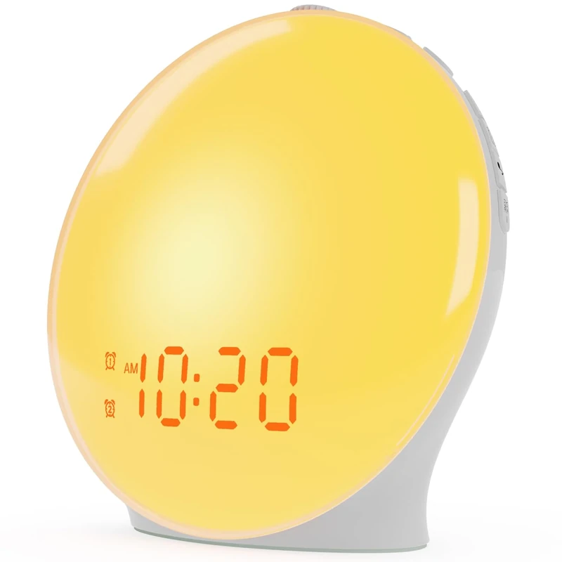 JALL Sunrise Wake Up Light Alarm Clock for Kids - FM Radio, 7 Colors