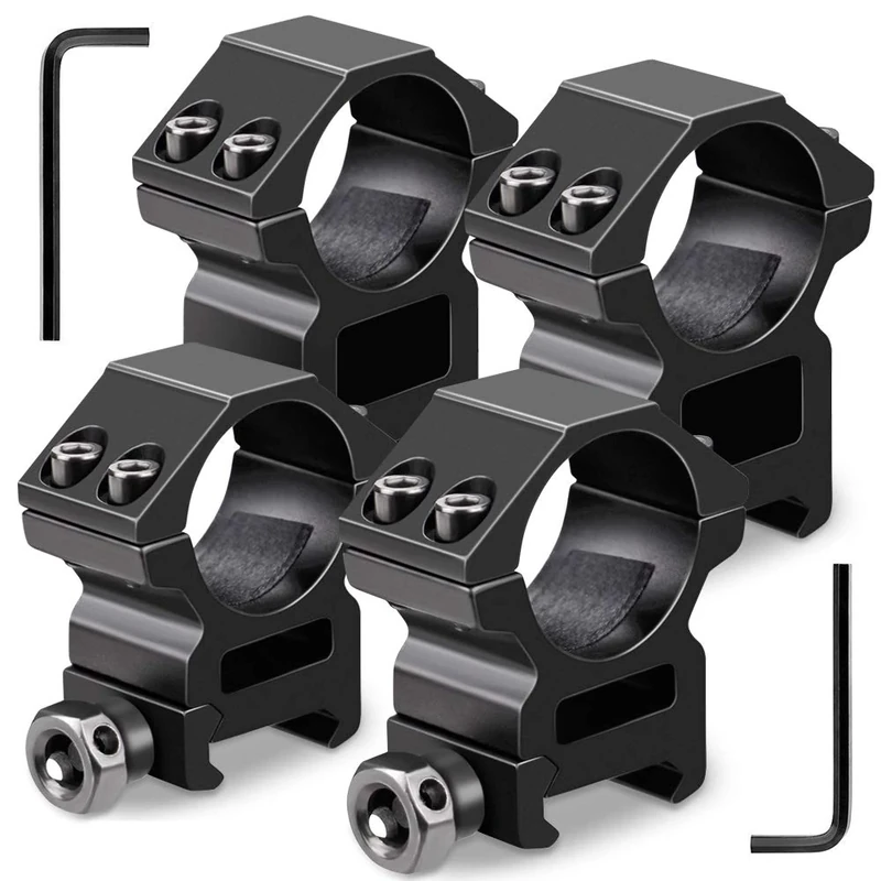 Modkin 1 Inch Scope Rings Set of 4, 2 Pieces High Profile Scope Mounts and 2 Pieces Medium Profile Scope Rings for Picatinny Rail