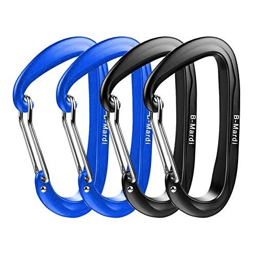 B-Mardi Carabiner Clips Heavy Duty 12kN (2697 lbs)-Lightweight Locking Carabiners for Camping, Hiking, Hammock, Dog Leash Harness, Outdoor and Gym etc, Keychains& Utility