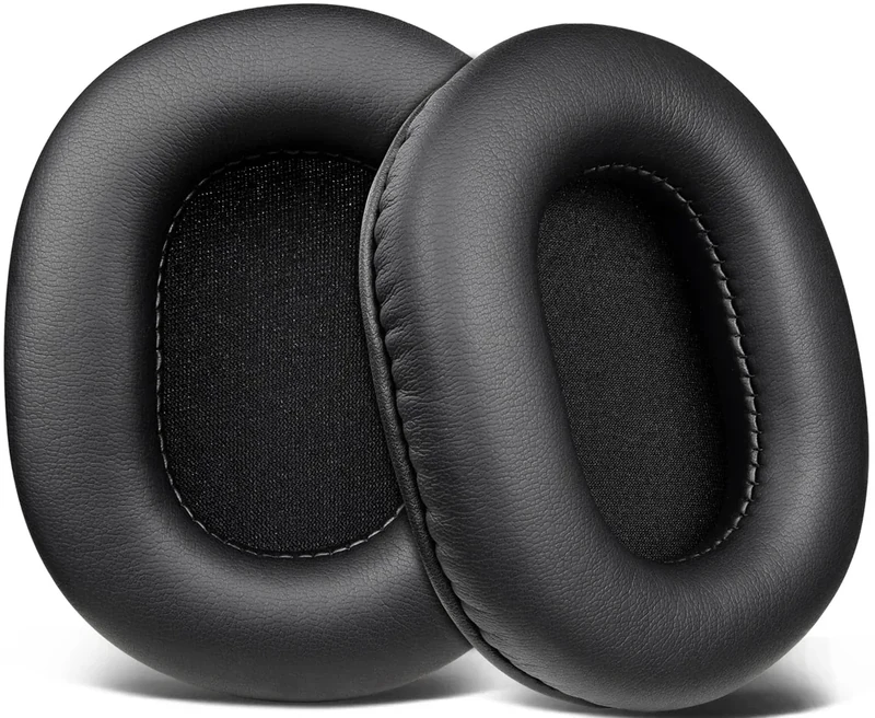 SOULWIT Earpads Replacement for Audio Technica ATH M50X M50XBT M50RD M40X M30X M20X MSR7 SX1 Monitor Headphones, Ear Pads Cushions with Softer Protein Leather, High-Density Foam - Black